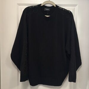 The Kooples Lace Sleeve Knit Sweater